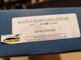 Modern Stylish Satin Chrome Door Pull Handles by Bloore & Piller, New