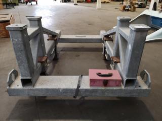 Heavy Galvanized Steel Custom Trolley Machine Mount Frame