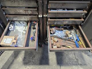 Three Unit Modular Steel Workbench 