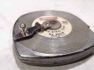 Vintage Evans 30m Long Steel Measuring Tape