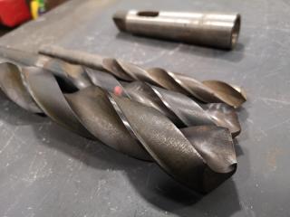 3x Morse Tapper Mill Drill Bits + 1x Adapter