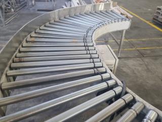 Industrial Roller Conveyor With 180-Degree Corner