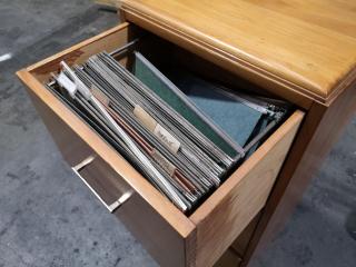 Vintage Wood 3-Drawer Office File Cabinet