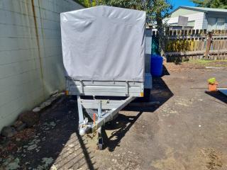 Single Axle Trailer w/Steel Cage & Canvas Cover by Motrax