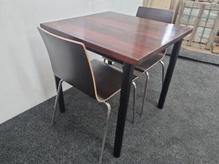 Square Cafe Table and Chair Set (2 Chairs)