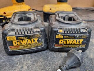 2x DeWalt Cordless 18V Drills w/ Chargers & Batteries