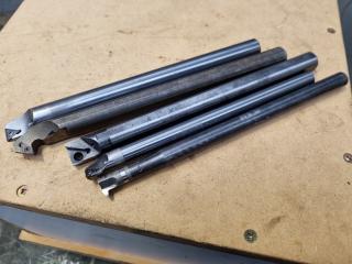 5x Assorted Lathe Boring Bars, 12mm to 15mm Sizes