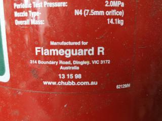 2x Flame Guard Powder Type Fire Extinguishers, 9.0kg & 2.3kg Sizes