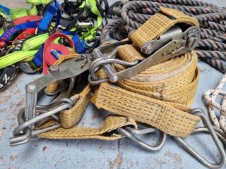 Assorted Ratchet Tie-Down Straping & Rope