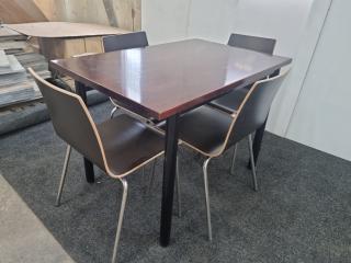 Rectangle Cafe Table and Chair Set (4 Chairs)