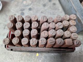 3x Sets of Letrer & Number Steel Stamps