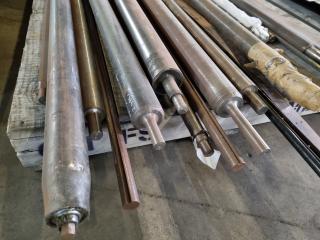 Pallet of Assorted Steel Rollers, Bars, Strips & More