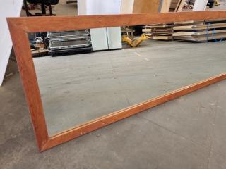 Long Wood Framed Wall Mirror