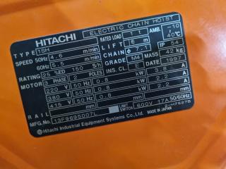 Hitachi 1-Ton Electric Chain Hoist & Beam Trolley