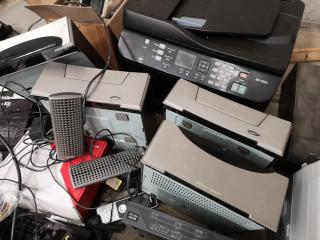 Large Assorted Faulty or Outdated Electronics, Printers, Computers, & More