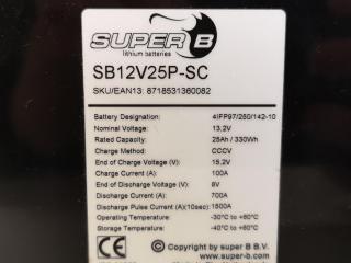 Super B 13.2V, 25Ah Rechargeable Lithium Battery
