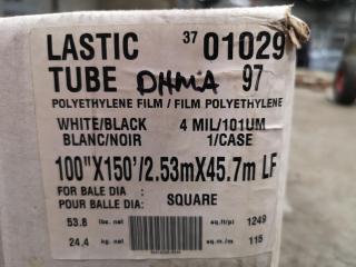 Lastic Square Hay Bale Tubing, White/Black 2.53m x 45.7m LF