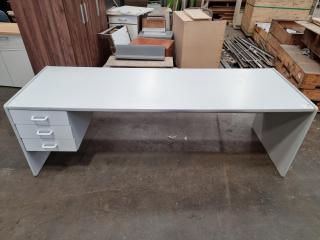 Large White Laminated Office Desk