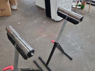 Pair of Adjustable Material Roller Stands