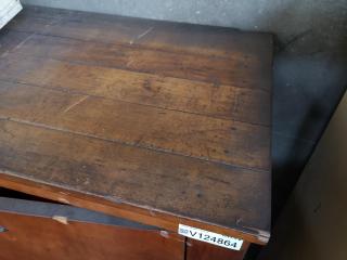 Vintage Wooden Workshop Storage Cabinet