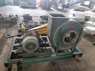 Large Industrial Electric Three Phase Motor and Blower Assembly