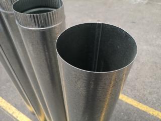 5x Galvanised Steel Duct Flues, 150x1200mm Size