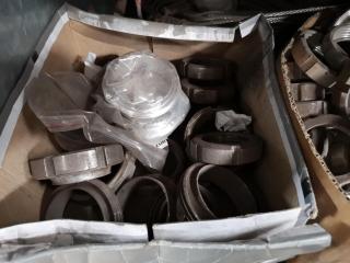 Shelf of Assorted Stainless Steel Pipe Fittings, Valves, & More