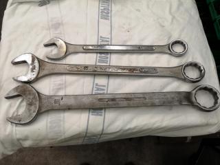3x Large Metric Combination Wrenches, 60mm, 50mm & 41mm