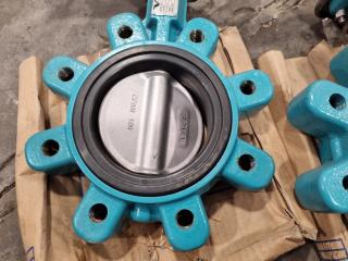 2x Butterfly Valves DN100 PN16