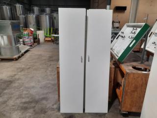 Pair of Large White Laundry Cupboards