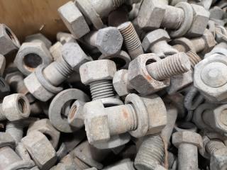Huge Crate of Steel Nuts, Bolts, Washers