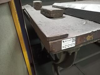 Antique Timber Workbench with Steel Covers