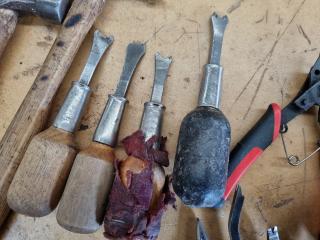 Assorted Upholstery Working Hand Tools
