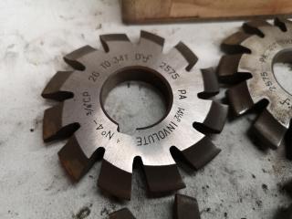 8x Assorted Involute Gear Mill Cutters