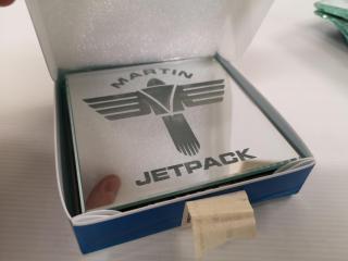 11x Martin Jetpack Collector's Mirrored Glass Coasters