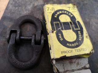 8x Assorted Lifting D-Shackles & Hamnerlock