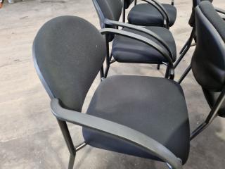 Round Office Table w/ 5x Padded Stackable Chairs