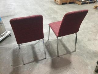 2 x Chrome and Fabric Reception Chairs