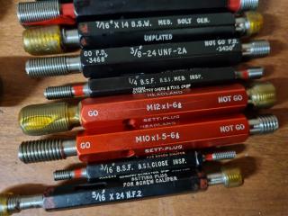 49x Assorted Precision Thread Plug Gauges