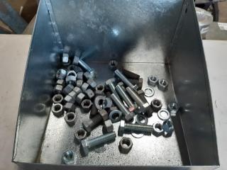 Assorted Galvanized Tray of Nuts and Bolts