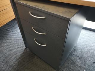 Office Workstation Desk w/ Chair & Mobile Drawer Unit