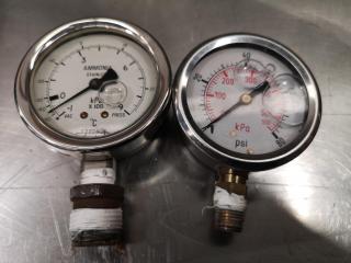 2x Pressure Gauges + Welding Regulator + Storage Box