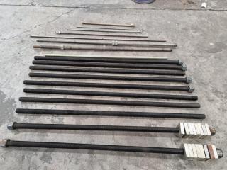 Assorted Lot of 18 Threaded Rods
