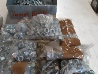 Assorted Galvanized Tray of Nuts and Bolts