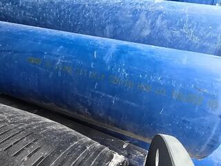 Assorted Blue Poly Pipe Sections