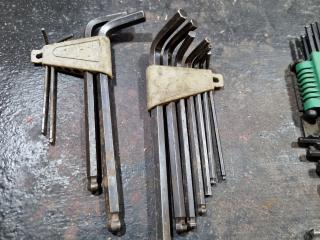 Assorted Allen Hex Key Sets & Loose Tools
