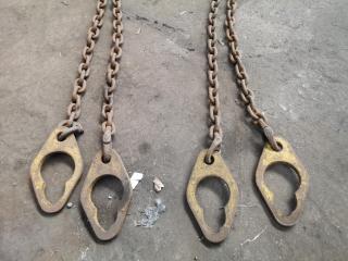1500kg Capacity Spreader Bar Lifting Chain Unit w/ Bin Hooks