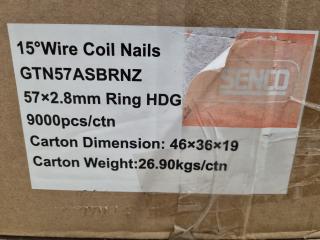Senco Ring Shank Galvanised HDG Coil Nails, 9000x