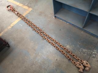 2.8m Double Leg Container Lifting Chain Assembly, 14,000kg Capacity