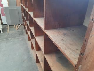 Large Wooden Workshop Shelving Unit